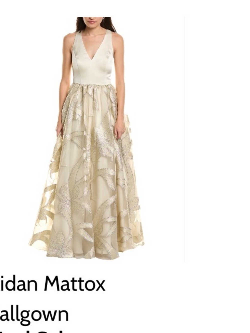 Beaded V-Neck Maxi Dress in Light Gold